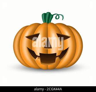 Halloween pumpkin isolated on white background. Vector illustration Stock Vector