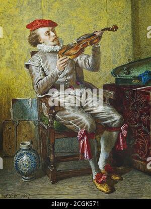 Watson John Dawson - Portrait of the Artist as a Violinist - British School - 19th  Century Stock Photo