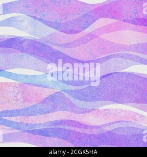 Watercolor transparent wave grunge purple colorful background. Watercolour hand painted waves illustration. Banner frame backdrop splash design. Grung Stock Vector