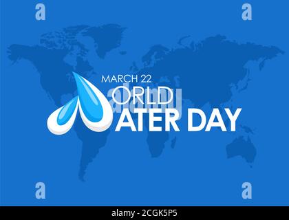 World water day with water drop typography and world map Stock Vector