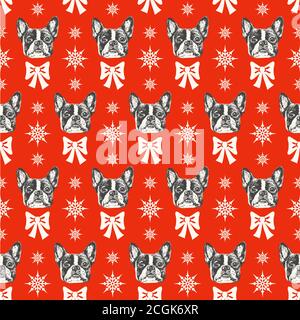 French bulldog seamless pattern Stock Vector