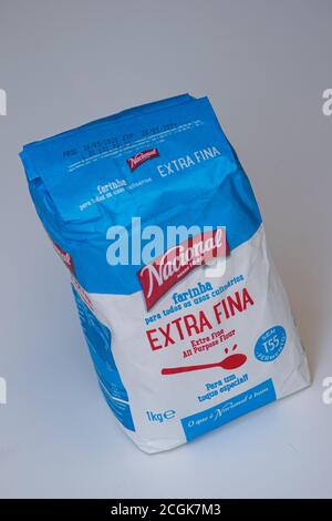 1kg package of flour powder t55 extra fine from Nacional portuguese brand Stock Photo