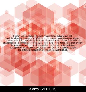 abstract illustration. vector hexagon background red. eps 10 Stock Vector
