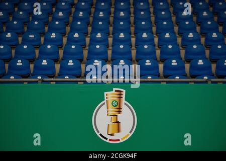 Dfb Pokal Logo In Front Of The Empty Tribune During The Corona Pandemic Football Dfb Pokal 2nd Main Round Hanover 96 H Sv Werder Bremen Hb 0 3 On December 23