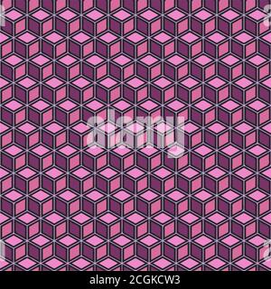 Isometric Cubes Seamless Vector Pattern - Repeating ornament for textile, wraping paper, fashion etc. Stock Vector