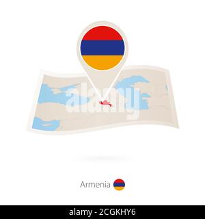 Travel to Armenia concept, map with pin on map of Armenia. Vacation ...