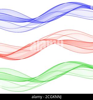 A set of abstract waves. Vector lines eps10 Stock Vector