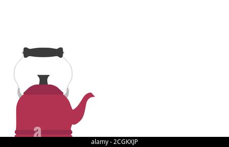 Tea kettle vector illustration teapot kitchen design pot coffee drink isolated icon background white Stock Vector