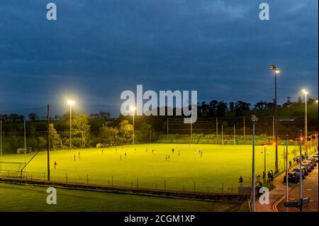 Clonakilty, West Cork, Ireland. 11th Sep, 2020. Clonakilty played Clann na Ngael in the Junior 3rd Football League tonight as the evening set in. Credit: AG News/Alamy Live News Stock Photo