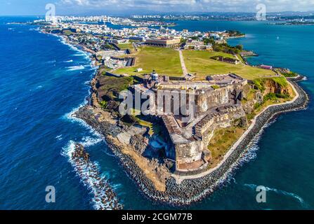 Aerial view of El Morro fortress in San Juan, Puerto Rico Stock Photo -  Alamy