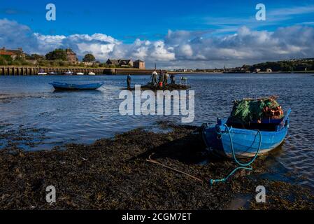 Gardo the last traditional salmon fishing station on the River Tweed. Stock Photo