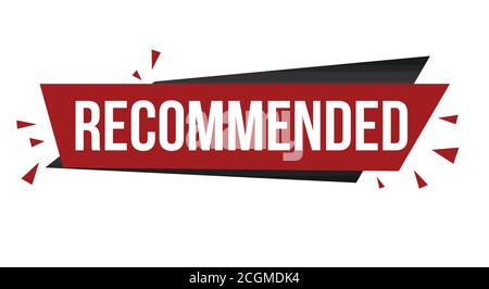 Recommended banner design on white background, vector illustration Stock Vector