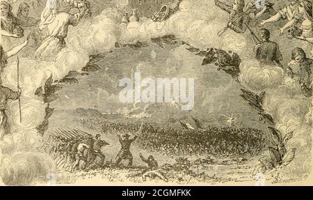 . Popular history of the civil war . , sir ! when his captainorders him aloft in a storm, there came the hearty answer ofthe forty-two thousand men, in person too, which was wortha dozen promises. The fall of Sumter kindled a blaze of patriotism fromMaine to California. Enthusiasm knew no bounds. It wasestimated at the time, that, by the end of April, three hundredand fifty thousand men stood ready and willing to enter theservice of the Government, either on land or on sea. Lads were eager to enlist, and begged to be allowed toserve as drummer-boys when they were too young to beaccepted for th Stock Photo