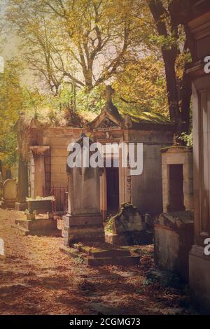 Vintage styled image of an old cemetery Stock Photo