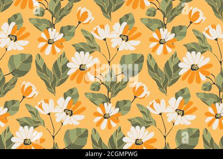 Art floral vector seamless pattern. Summer background. Stock Vector
