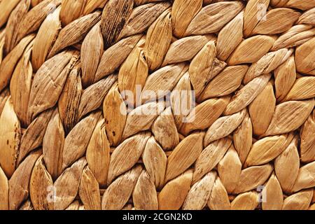 texture of wicker furniture made of banana leaves Stock Photo