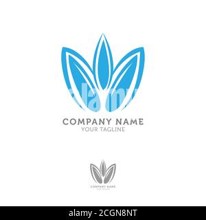 Abstract flower design. Line creative symbol. Universal icon. Lotus sign. Simple logotype template for premium business. Vector illustration. Stock Vector