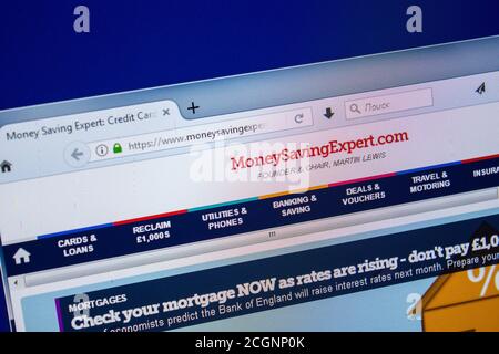 Ryazan, Russia - July 25, 2018: Homepage of MoneySavingExpert website on the display of PC. Url - MoneySavingExpert.com Stock Photo
