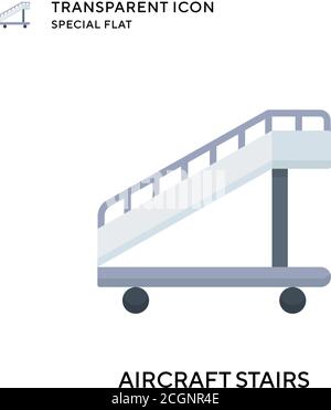 Aircraft stairs vector icon. Flat style illustration. EPS 10 vector. Stock Vector