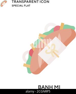 Banh mi vector icon. Flat style illustration. EPS 10 vector. Stock Vector