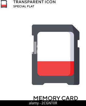 Memory card vector icon. Flat style illustration. EPS 10 vector. Stock Vector