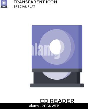 Cd reader vector icon. Flat style illustration. EPS 10 vector. Stock Vector
