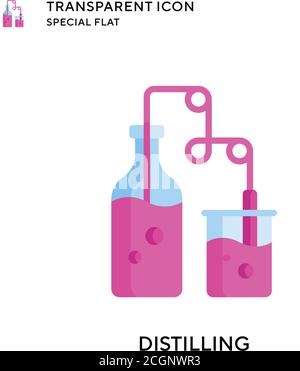 Distilling vector icon. Flat style illustration. EPS 10 vector. Stock Vector