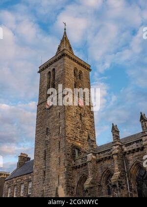 Dramatic Skys above St Salvators Chapel, The University of St Andrews, Fife, Scotland, UK, GB. Stock Photo