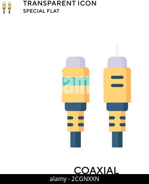 Coaxial vector icon. Flat style illustration. EPS 10 vector. Stock Vector