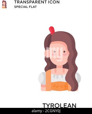 Tyrolean vector icon. Flat style illustration. EPS 10 vector. Stock Vector