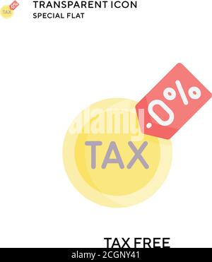 Tax free vector icon. Flat style illustration. EPS 10 vector. Stock Vector