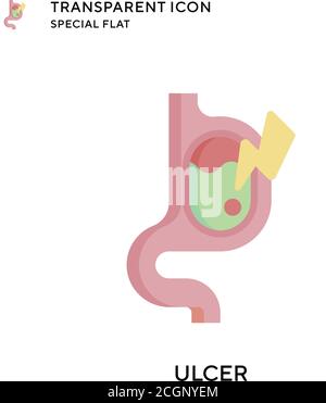 Ulcer vector icon. Flat style illustration. EPS 10 vector. Stock Vector