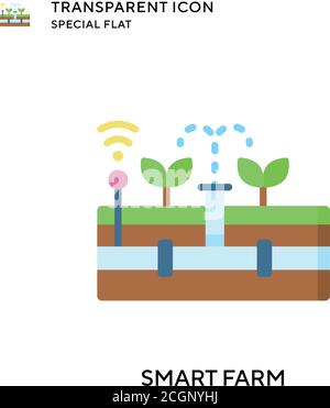 Smart farm vector icon. Flat style illustration. EPS 10 vector. Stock Vector