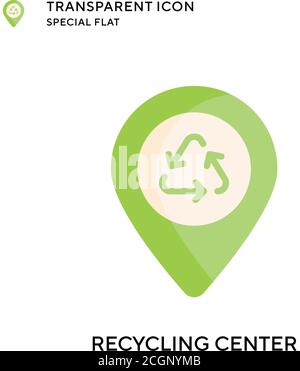 Recycling center vector icon. Flat style illustration. EPS 10 vector. Stock Vector
