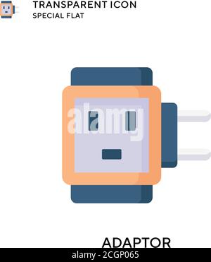 Adaptor vector icon. Flat style illustration. EPS 10 vector. Stock Vector