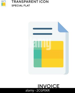 Invoice vector icon. Flat style illustration. EPS 10 vector. Stock Vector