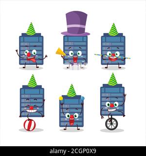 Cartoon character of server cloud with various circus shows Stock Vector