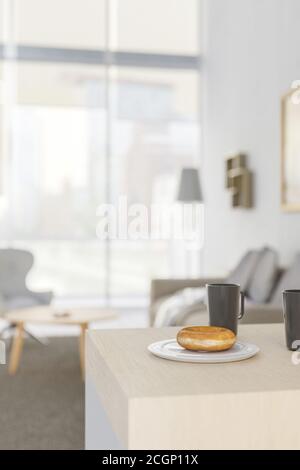 donuts on a white plate 3d illustration Stock Photo