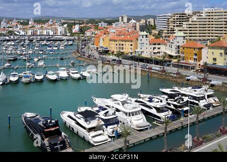 View of marina, Vilamoura, Algarve, Portugal Stock Photo