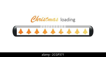 christmas loading bar with bell vector illustration EPS10 Stock Vector