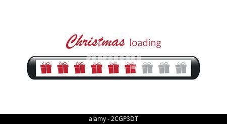 christmas loading bar with gift box symbol vector illustration EPS10 Stock Vector