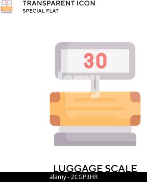 Luggage scale vector icon. Flat style illustration. EPS 10 vector. Stock Vector