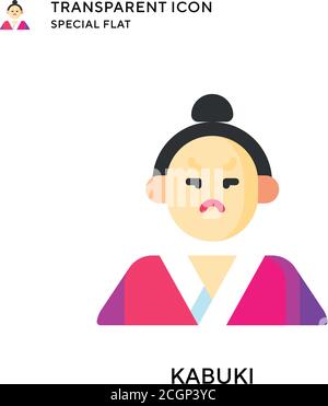 Kabuki vector icon. Flat style illustration. EPS 10 vector. Stock Vector