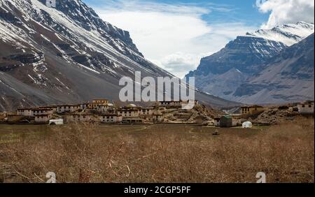 A Buddhist village in Spiti Valley, Himachal Pradesh, India Stock Photo