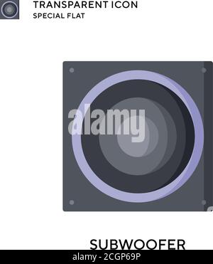 Subwoofer vector icon. Flat style illustration. EPS 10 vector. Stock Vector