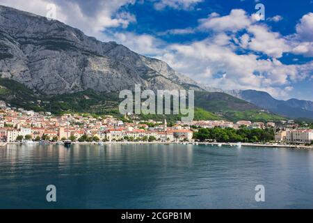 view to the old historic town makarska in dalamtia, croatia Stock Photo