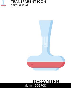 Decanter vector icon. Flat style illustration. EPS 10 vector. Stock Vector