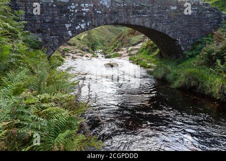 Packhorse bridge at Three Shires Head, Axe Edge Moor, Peak District, England. Stock Photo