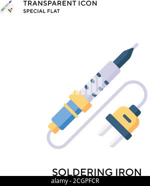 Soldering iron vector icon. Flat style illustration. EPS 10 vector. Stock Vector
