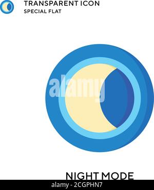 Night mode vector icon. Flat style illustration. EPS 10 vector. Stock Vector